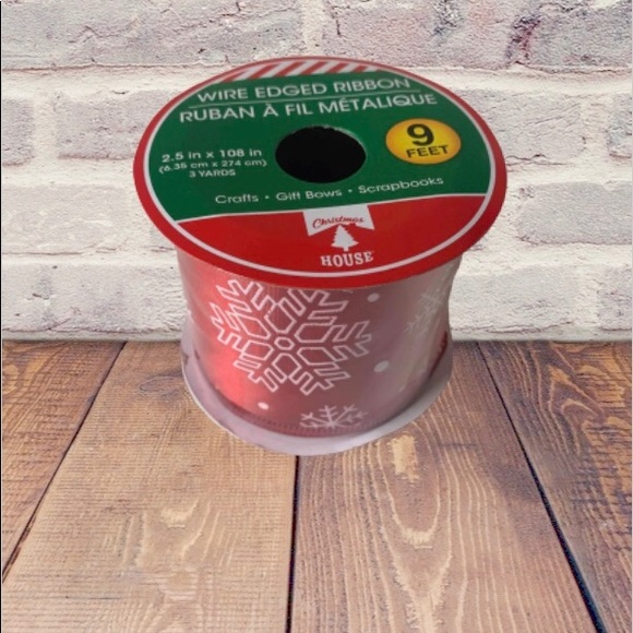 Three Christmas Ribbon 9 feet Wire edge 2.5*108 in - Picture 3 of 8